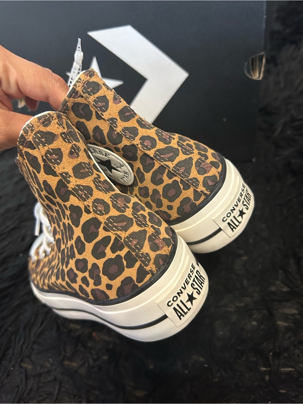 CONVERSE Ctas animal print suede platform lace up shoes sneakers sz 8 new - Picture 3 of 8
